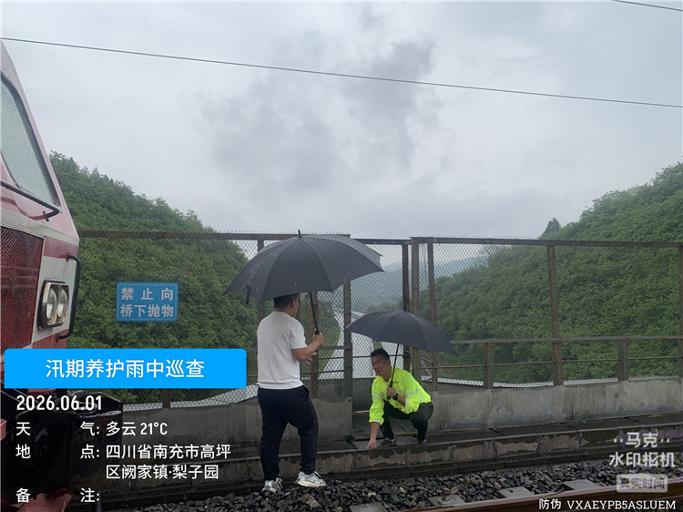成南公司南充管理处开展G75南渝高速上跨铁路桥专项隐患排查工作.jpg